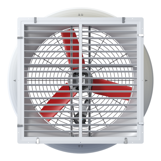 C4E13K1M10338 Vostermans Ventilation Multifan Fiberglass Cone Fans 130CM 3 Blade Single-Phase Agricultural and Industrial Applications With Water and Dust Resistant Fan Motor (IP5), Aluminum Shutter, Aerodynamic Design - 230V, 60HZ, 50 Inch