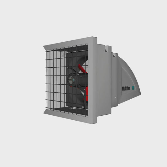 S1164E1Q Vostermans Ventilation Multifan Panel Fan System 1 40 CM Agricultural and Industrial Applications With Flush-Mount Installation, Compact System, Water Resistant, Corrosion Resistant - Single Phase, 120V, 60HZ, 16 Inch